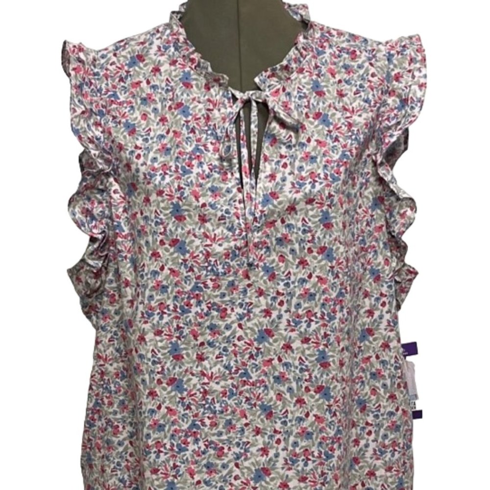 BB DAKOTA By STEVE MADDEN TOP Dark Floral Fluttery Cap Sleeve Top NWT